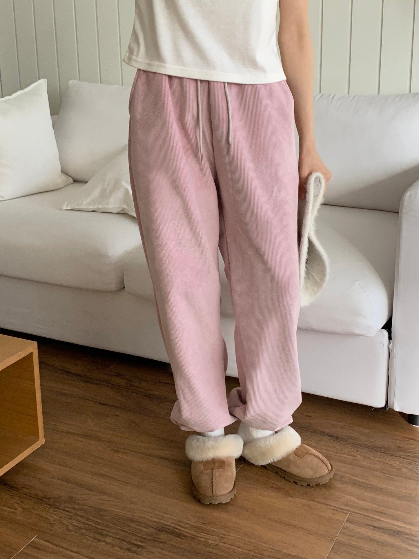 Brushed Fleece Corduroy Jogger-Pants