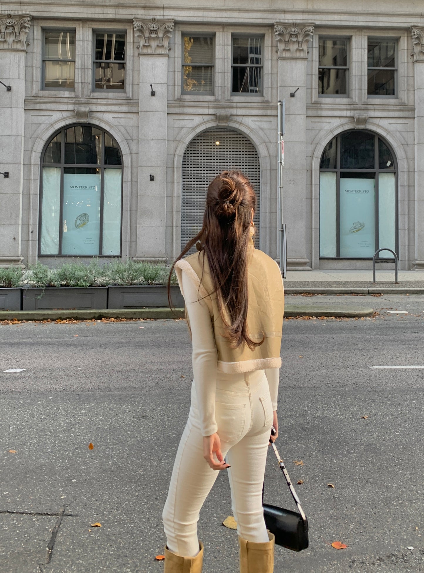 Cropped Shearling Vest