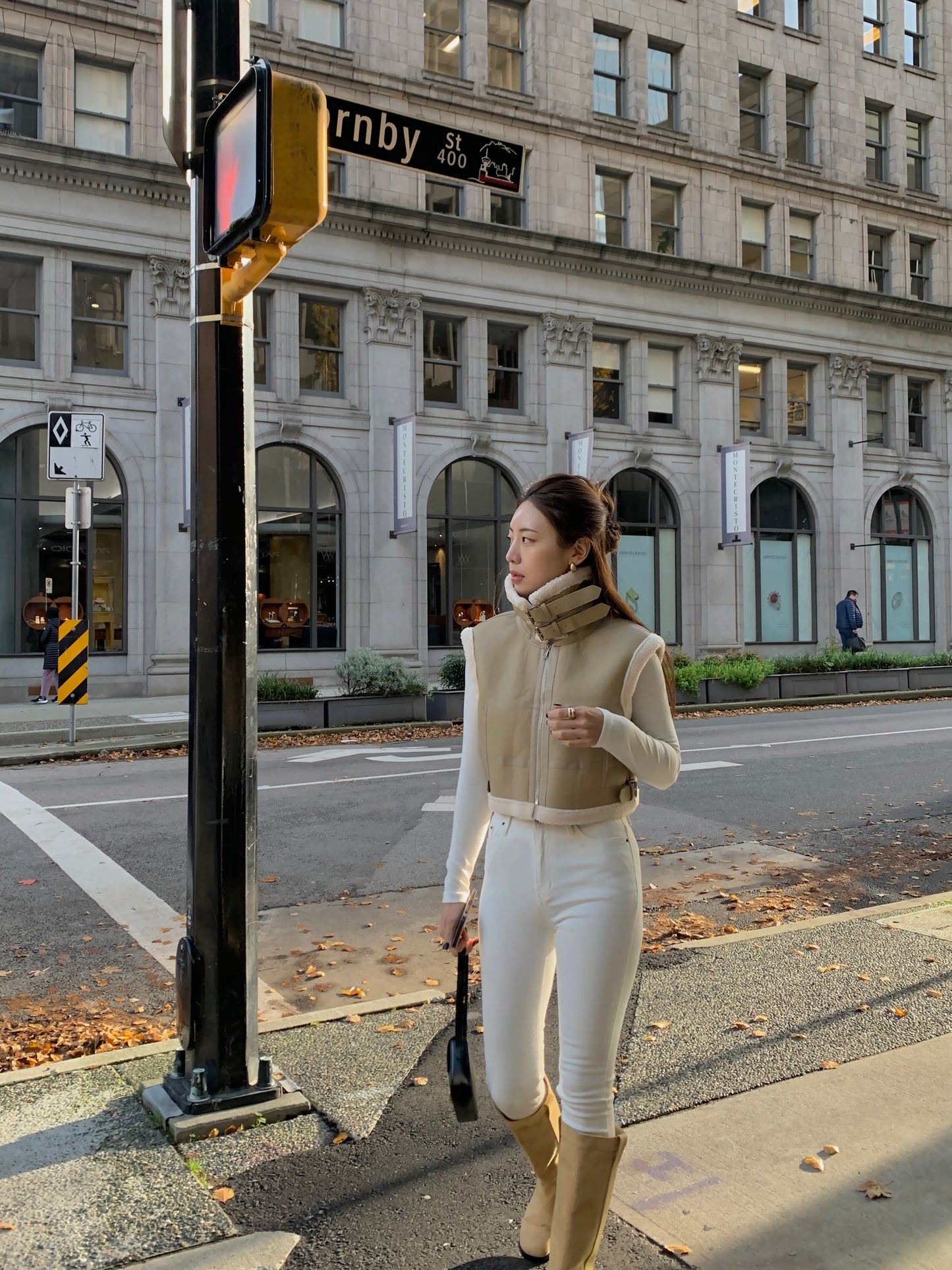 Cropped Shearling Vest