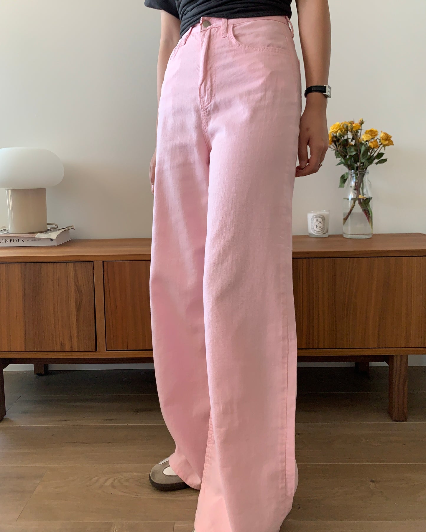 Linen Slim Wide Pants