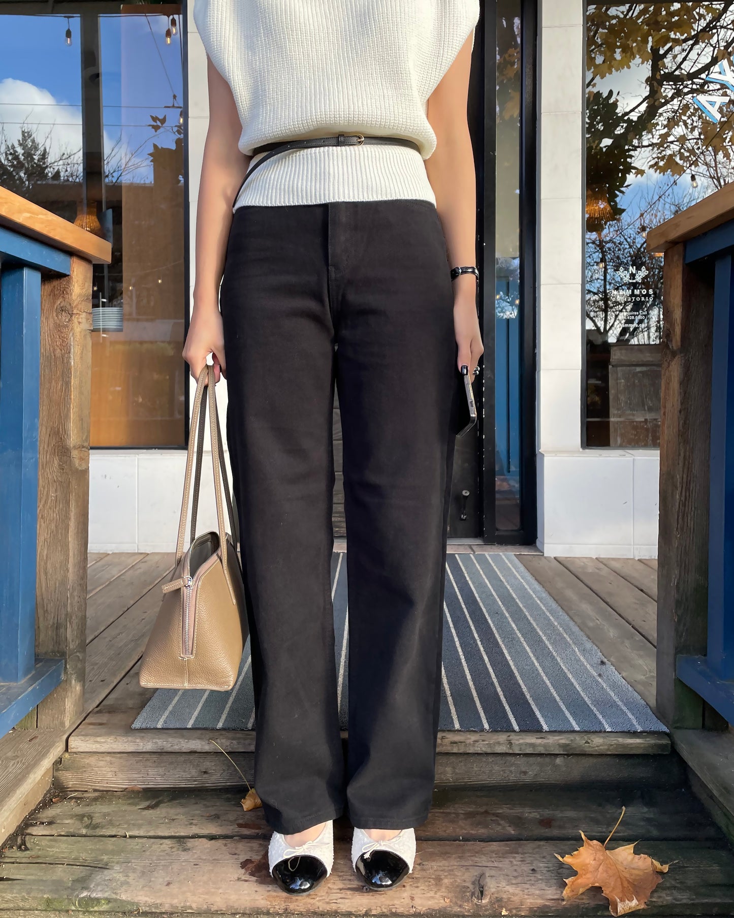 (Fleece-lined) Straight Wide Cotton Pants