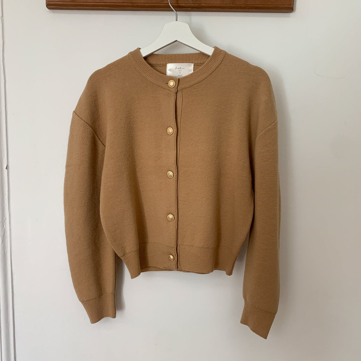 Gold Button Wool Cardigan