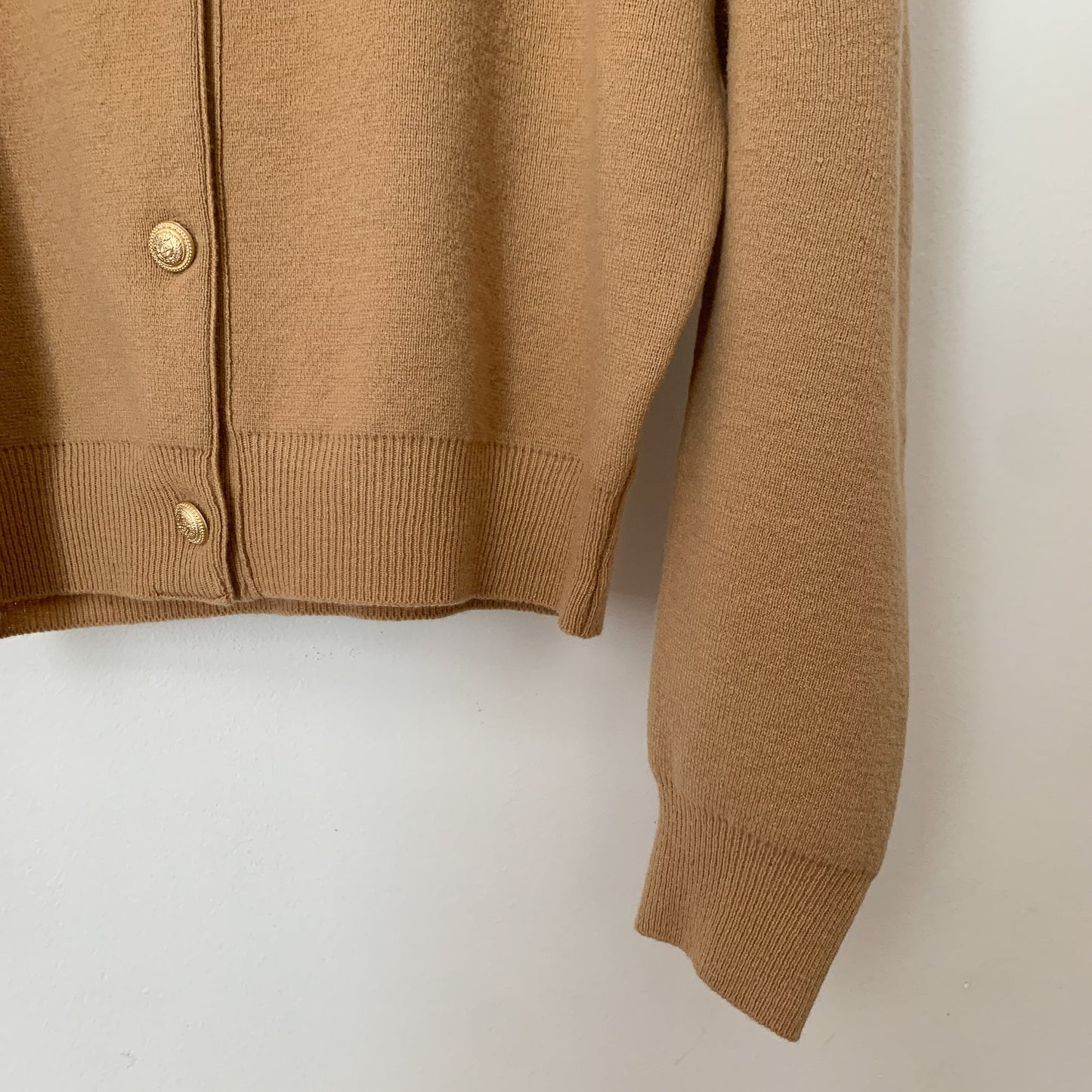 Gold Button Wool Cardigan