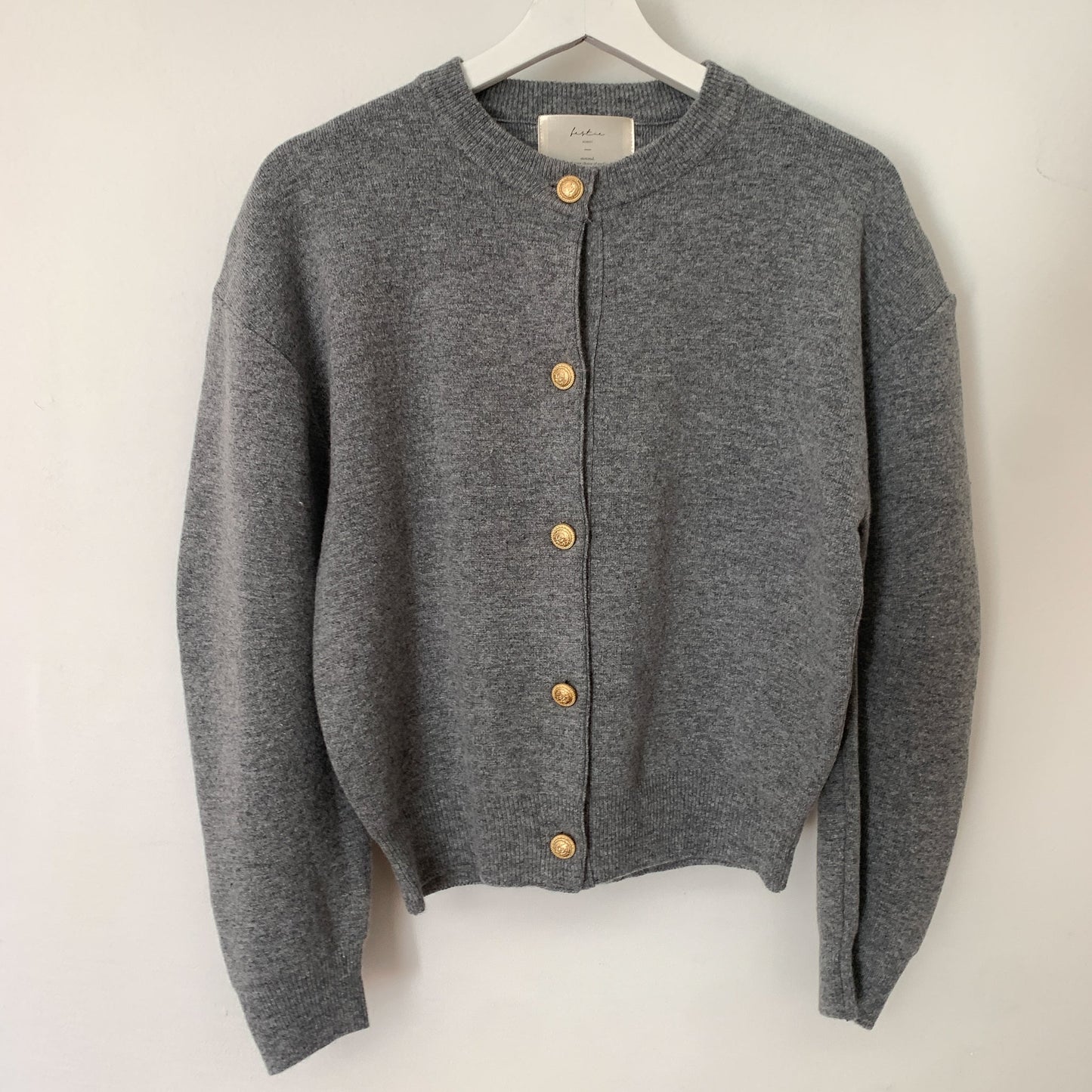 Gold Button Wool Cardigan